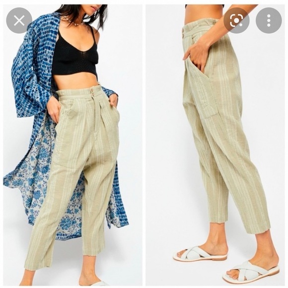 NWT! FREE PEOPLE blue cropped pants, M. - Picture 11 of 11